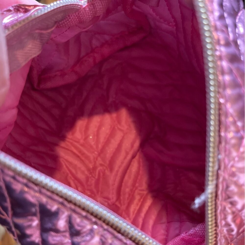Ulta Beauty Cosmetic Makeup Pouch Metallic Pink Quilted Jewelry Bag New - Picture 5 of 7